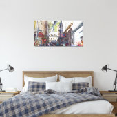 オールドケベックシティウォーターカラープリント#1 キャンバスプリント (インサイチュ (寝室))