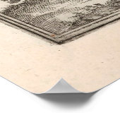 オールドケンプテンドイツの地図(1623)ヴィンテージバイエルン ポスター (角)