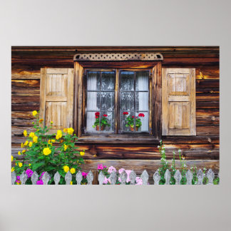 オールドコテージ窓 ポスター