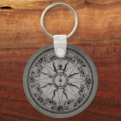 オールドコンパスバラ(B&W) キーホルダー (正面)