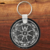 オールドコンパスバラ(B&W) キーホルダー (正面)