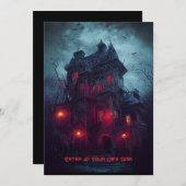 オールドゴシックマンションハローウィンパーティ招待状 招待状 (正面/裏面)