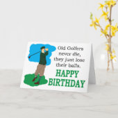 オールドゴルファーズネバーダイ誕生日カード カード (黄色い花)