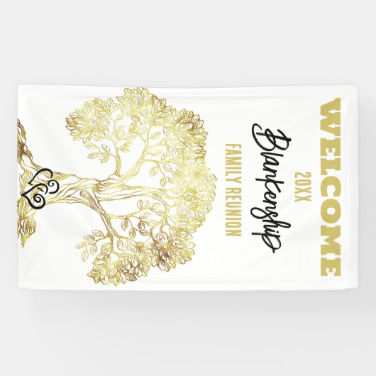 オールドゴールデンツリーオンホワイトファミリー懇親会カスタム 横断幕 (横)