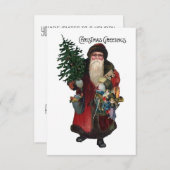 オールドサファッションドンタクロースホリデークリスマスパーティー 招待状 (正面/裏面)