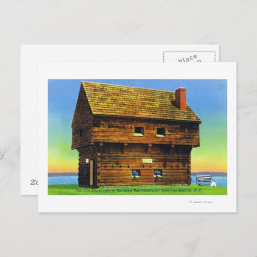 オールドサラトガバトルットブロックハウスエクステリア ポストカード (正面/裏面)
