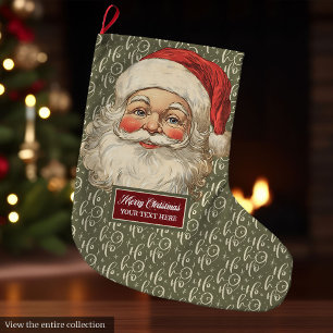 オールドサンタファッションドクラウスクリスマスストッキングシック ラージクリスマスストッキング