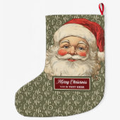 オールドサンタファッションドクラウスクリスマスストッキングシック ラージクリスマスストッキング (裏面)