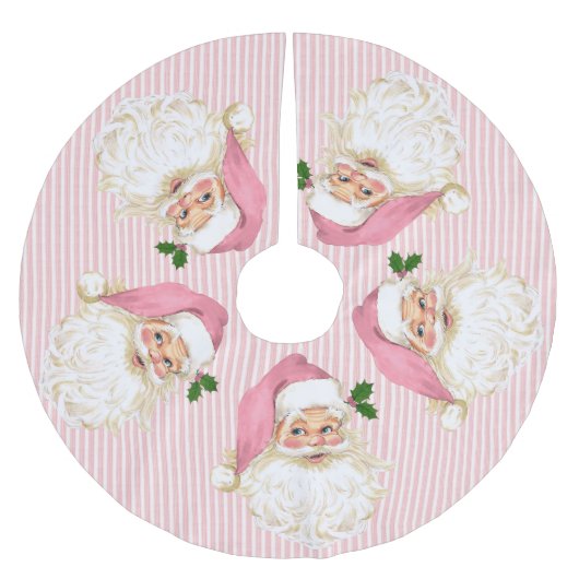 オールドサンファッションドタクラウスピンクストライプク ブラッシュドポリエステルツリースカート (正面)