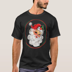 オールドサンファッションドタクラウス顔ヴィンテージクリスマスメム Tシャツ