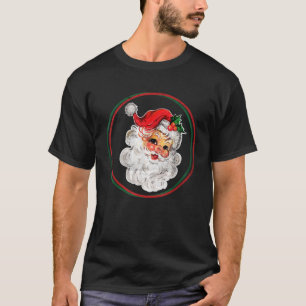 オールドサンファッションドタクラウス顔ヴィンテージクリスマスメム Tシャツ