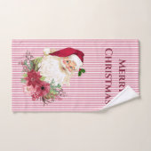 オールドサンファッションドタクロースクランベリーフローラストライプ ハンドタオル (ハンドタオル)