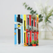 オールドサンフアン鮮やかロウハウスドット通り ポストカード (スタンド正面)