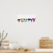 オールドシカラフルューファッションドズスケッチ ポスター (キッチン)