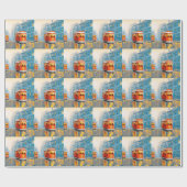 オールドシティトラム油彩画 ラッピングペーパー (フラット)