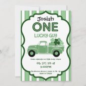 オールドシャムロックトラックファースト誕生日招待状 招待状 (正面)