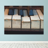 オールドシュルツアイボリーチップドピアノ鍵 キャンバスプリント (インサイチュ (ウッドフロア))