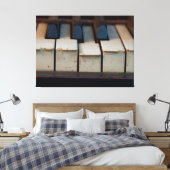 オールドシュルツアイボリーチップドピアノ鍵 キャンバスプリント (インサイチュ (寝室))