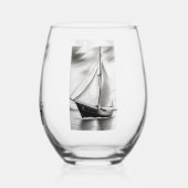 オールドシルボート ステムなしワイングラス (裏面)