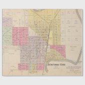 オールドジャンクションシティカンザスの地図(1887)ヴィンテージKS ラッピングペーパー (フラット)