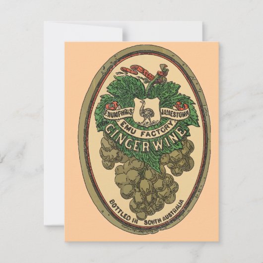 オールドジンジャーワインラベル編集文字 招待状 (正面)