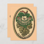 オールドジンジャーワインラベル編集文字 招待状 (正面/裏面)