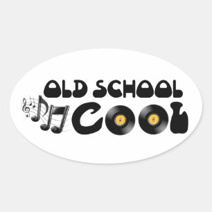 オールドスクークールル – レコードと良い音楽 楕円形シール