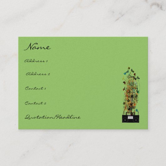 オールドスクールとブームボックス – グ動揺してルンギーフォント 名刺 (正面)