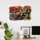 オールドスクールアートプリント ポスター (ホームオフィス)