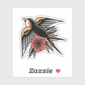 オールドスクールインスパイアカラフルツバメデザイン シール (シート)