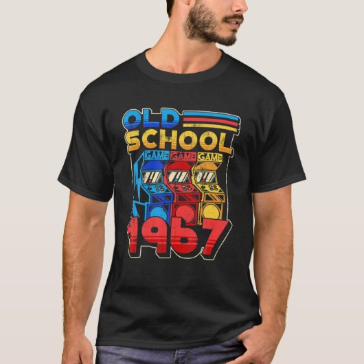 オールドスクールゲーマー誕生日1967レトロアーケードゲームM Tシャツ (正面)
