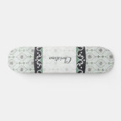 オールドスクールスケートボード青い花のパターン スケートボード (横)