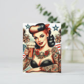 オールドスクールタトゥーガール ポストカード (スタンド正面)