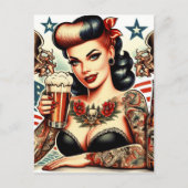 オールドスクールタトゥーガール ポストカード (正面)