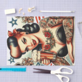 オールドスクールタトゥーガール 薄葉紙 (クラフト)