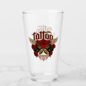 オールドスクールタトゥーサブカルチャーバラナックルズビール タンブラーグラス (正面)