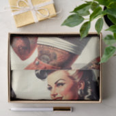 オールドスクールタトゥーホットガール 薄葉紙 (ギフト)