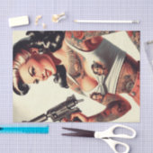 オールドスクールタトゥーホットガール 薄葉紙 (クラフト)