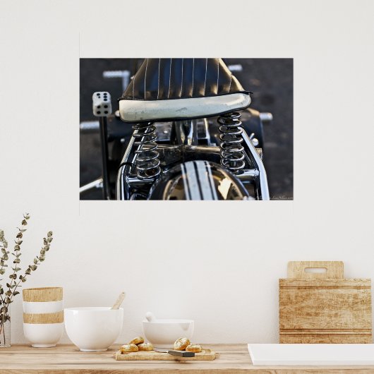 オールドスクールバイクシートオートバイポスター ポスター (キッチン)