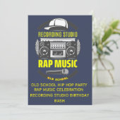 オールドスクールヒップホップ誕生日パーティーへの招待90s 招待状 (スタンド正面)