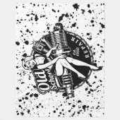 オールドスクールピンアップガール フリースブランケット (正面)