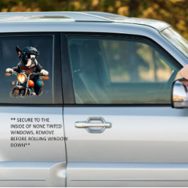 オールドスクールブルフランスのドッグリルバイクもしくは自転車に乗る人ドゥード ウィンドウサイン