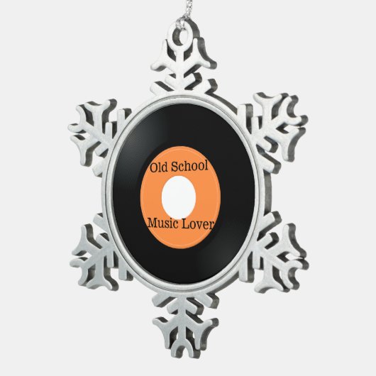 オールドスクールミュージックラバーオーナメント スノーフレークピューターオーナメント (右)