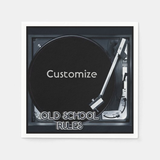 オールドスクールルールレトロ スタンダードカクテルナプキン (正面)