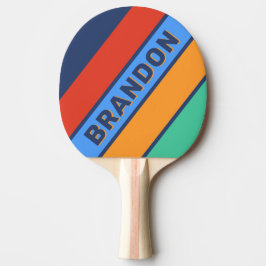 オールドスクールレトロはっきりしたレインボーと名前 卓球ラケット