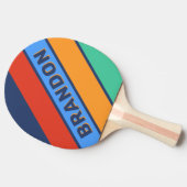 オールドスクールレトロはっきりしたレインボーと名前 卓球ラケット (横)