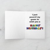 オールドスクールレトロビデオ猫ゲーマー誕生日カード カード (内部)