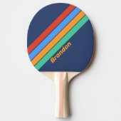 オールドスクールレトロレインボーと名前 卓球ラケット (正面)