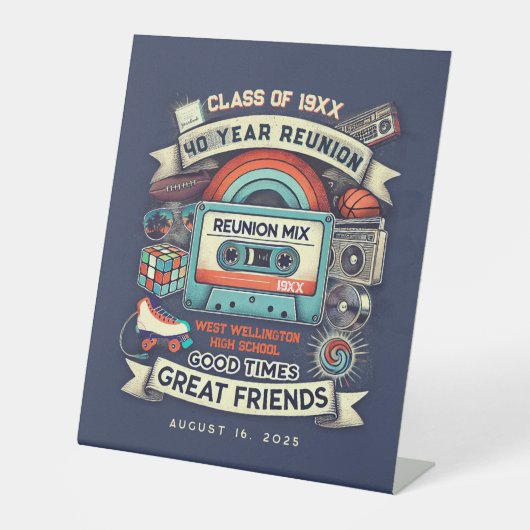 オールドスクールレトロ80sカラフル Mixtapeクラス懇親会 台座サイン (正面)