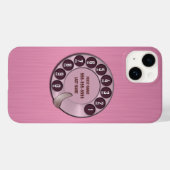 オールドスクールロータリー電話ピンク Case-Mate iPhoneケース (裏面 (横))
